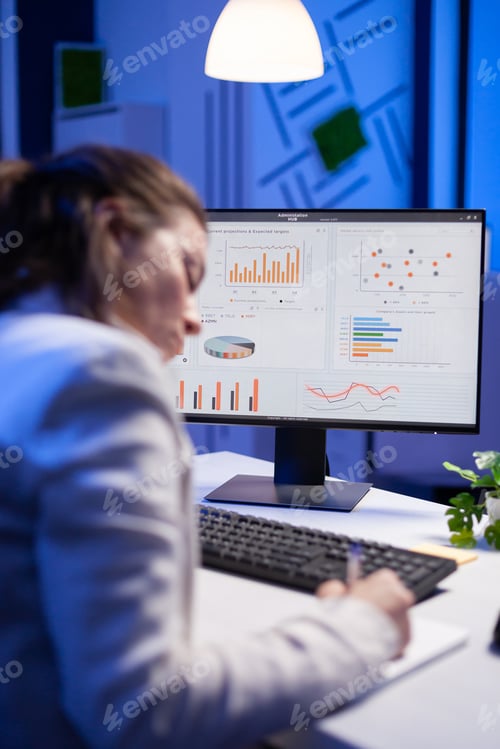 Preview: Tired entrepreneur trying to finish business project during internet videocall