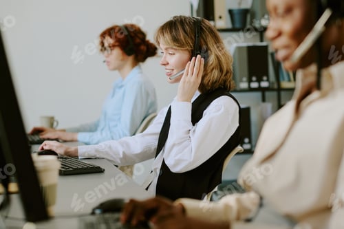 Preview: Working in Customer Service Call Center with Headsets