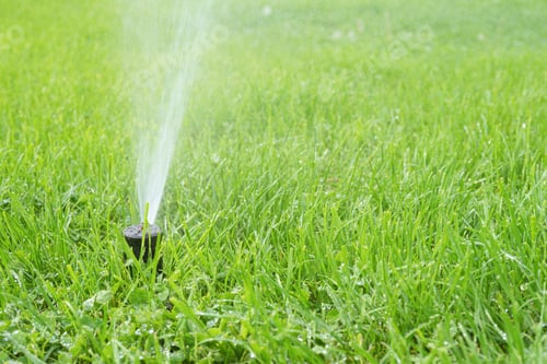 Preview: Automatic Smart Lawn Sprinkler With Adjustable Head Watering Green Lawn Grass In Sunny Day