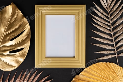 Preview: black and gold mok up frame