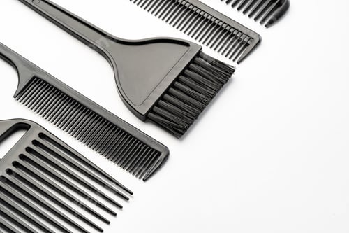 Preview: Black plastic hair comb isolated on white background