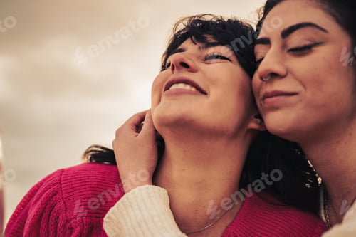 Preview: Close up of two women sharing intimate peaceful moment