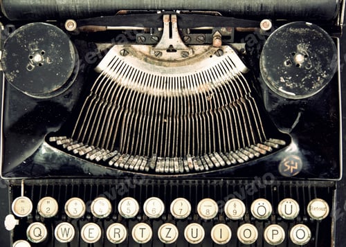 Preview: Close up of vintage retro styled typewriter.