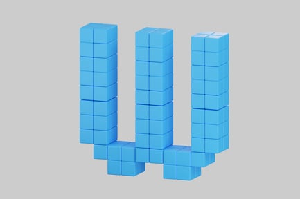 Preview: Blue cube letter w assembly