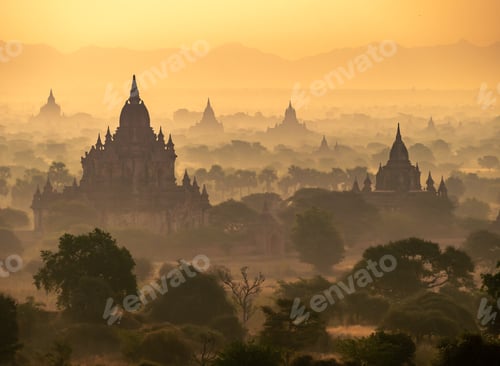 Preview: The Temples of Bagan at sunset, Bagan, Myanmar