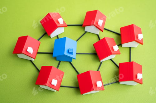 Preview: Blue House in a network of connected houses. Autonomy and self-sufficiency