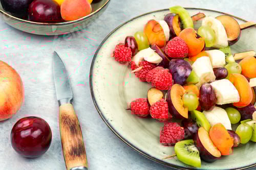 Preview: Fresh Fruit Skewers on a Plate