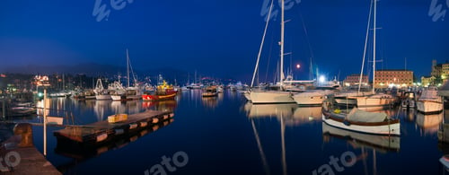 Preview: Santa Margherita Ligure, night view of the port, moored yachts and boats