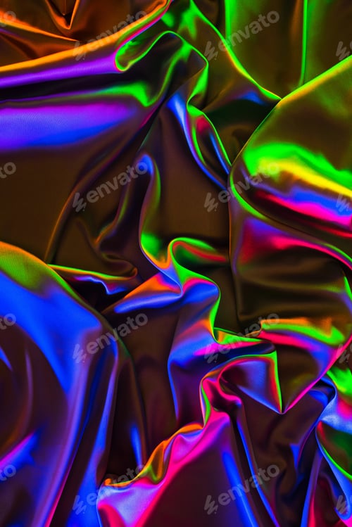 Preview: colored crumpled shiny silk fabric background