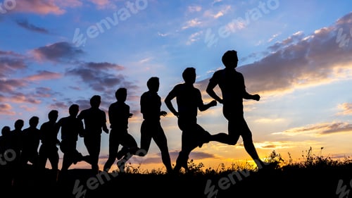 Preview: Multiple image of jogging man