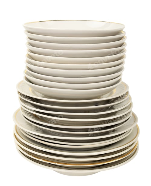 Preview: Stack of porcelain plates