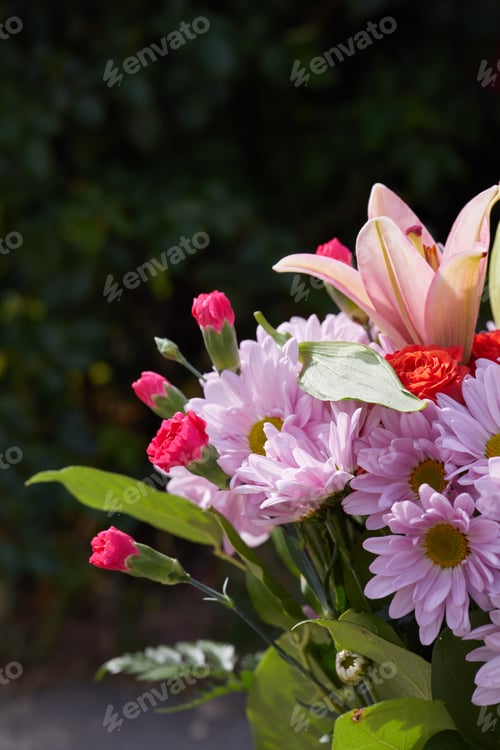 Preview: Vertical photo of bunch of fresh colorful flowers