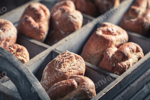 Preview: Closeup of rustic rol in wooden box