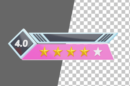 Preview: Four Of Five Star Rating 3D Icon