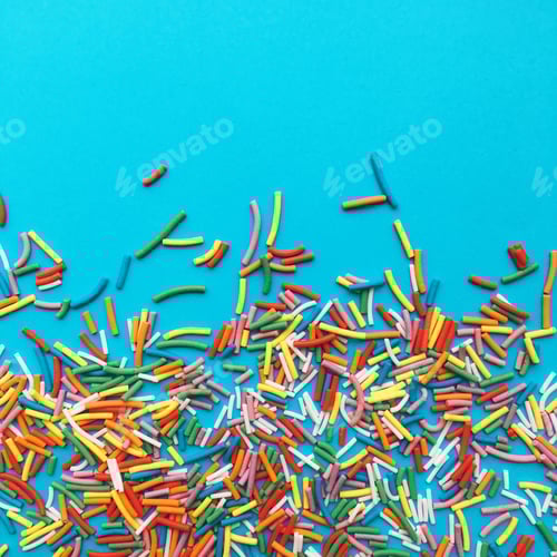 Preview: Colorful Sprinkles on Blue Background