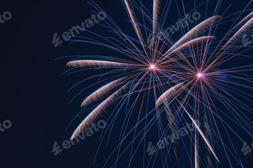 Preview: Beautiful display of vibrant fireworks bursting against a dark night sky