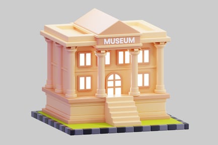 Preview: Cute 3D Neoclassical Museum Building Icon