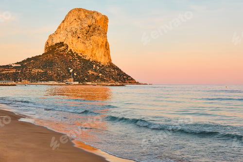 Preview: Penon de ifach and mediterranean sea at sunset. Alicante, Spain