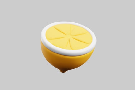 Preview: Cartoon half lemon citrus fruit