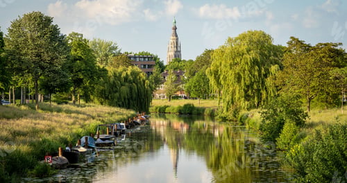 Preview: Scenery with the big church of Breda, the most important monument of the city