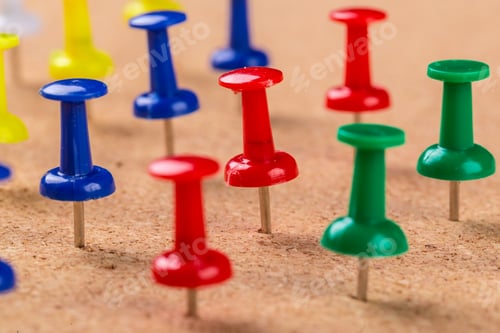Preview: Pin board texture for background and colorful pins