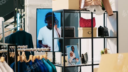 Preview: Interior of empty clothing store
