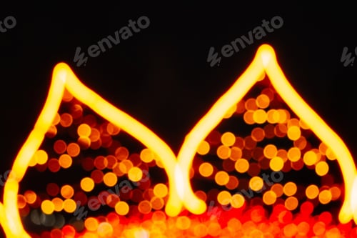 Preview: Christmas defocus lights, festive decor elements. City illumination.