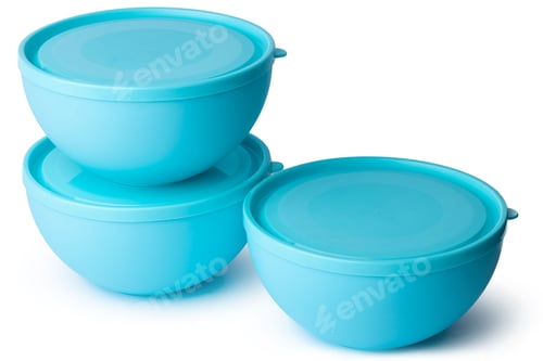 Preview: Empty new plastic bowl isolated on white