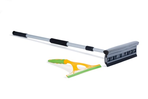 Preview: Squeegee and floor mop on white background