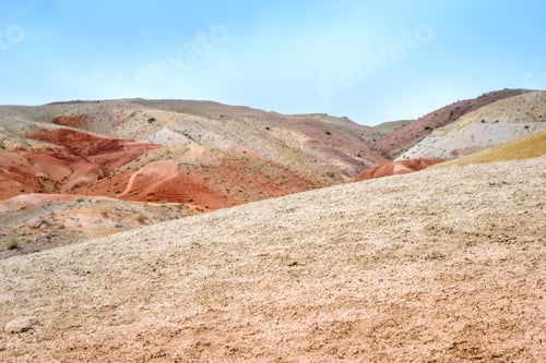 Preview: Unique Mars red colorful landscape. Chagan-Uzun Altai, Russia