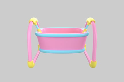 Preview: Cartoon baby bassinet with frame
