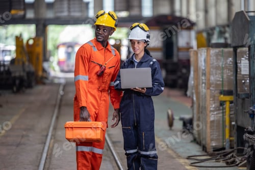 Vista previa: El supervisor de ingeniería usa una computadora portátil para analizar el diagnóstico, el mantenimiento y la reducción de CO2 de los trenes.