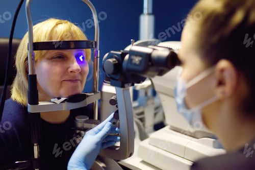 Preview: Slit Lamp eye examination with ophthalmologist.