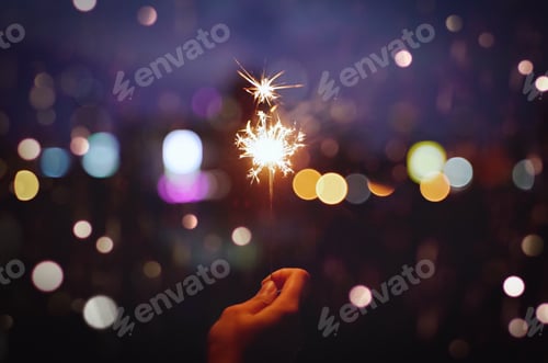 Preview: Sparkle light in the night with bokek background