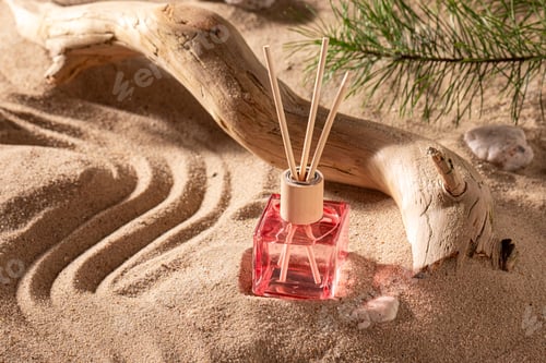 Preview: Beautiful fragrance diffuser in environment dunes and pines.