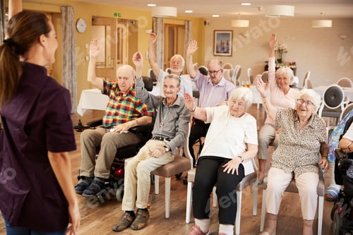 Preview: Seniors Exercising in a Brightly Lit Room