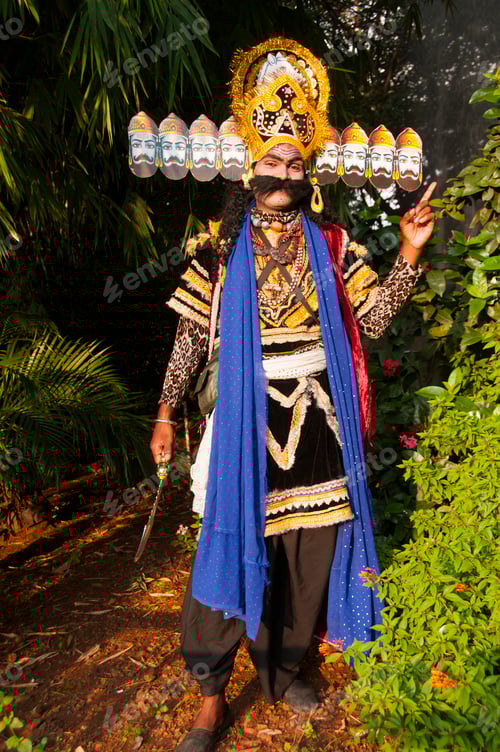 Preview: Portrait of a Impressionist dressed as Raavan, India