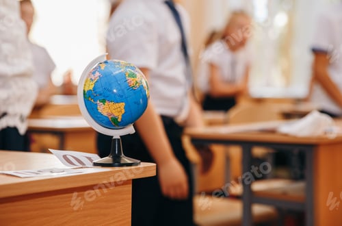 Preview: Group of small school kids sitting in the class, learning, education