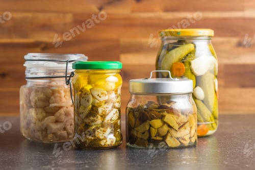 Preview: Pickled vegetable in jar.