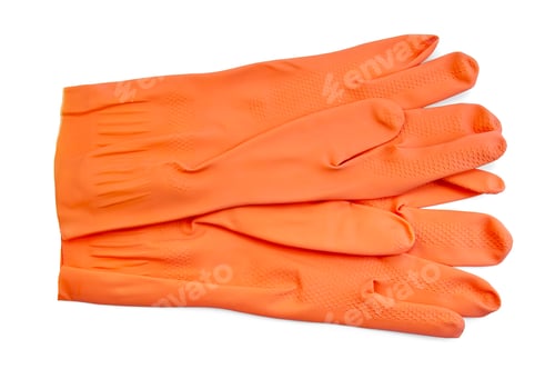 Preview: Orange rubber gloves
