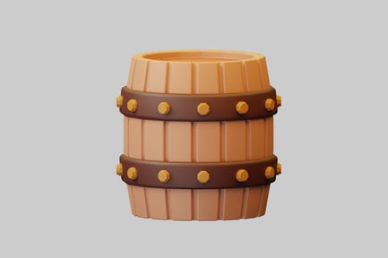 Preview: Cartoon fantasy barrel prop asset