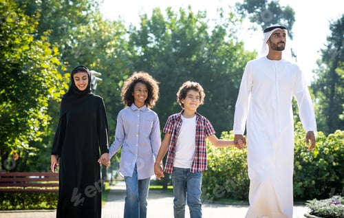 Preview: Cinematic image of a family from the emirates spending time at the park