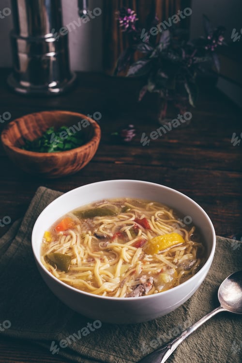 Preview: Noodle Soup with Duck Meat and Vegetables