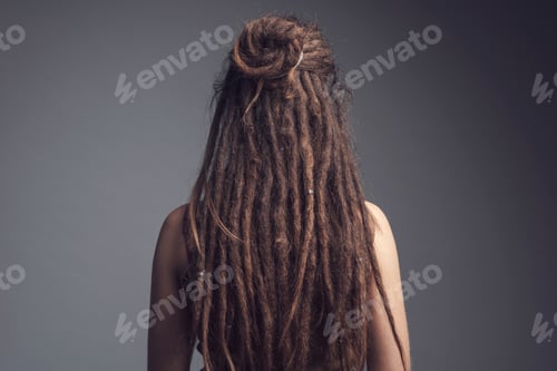 Preview: Portrait of young woman, dreadlocks and long hair