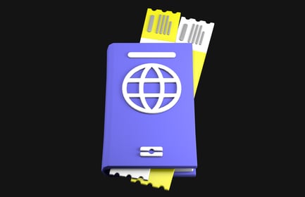 Preview: Blue Passport With Two Boarding Tickets