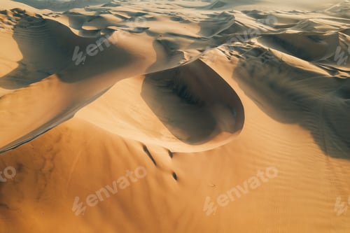 Preview: Aerial sunset photo of desert textures in Huacachina, Ica, Peru, South America