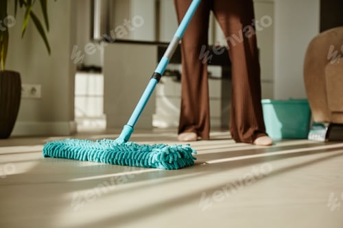 Preview: Woman Washing Floors With Mop