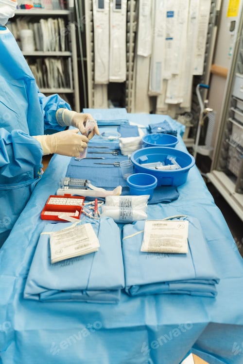 Preview: Medical worker with medical supplies