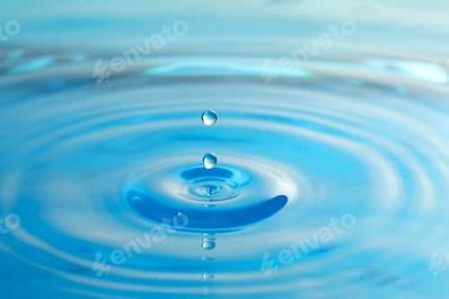 Preview: Splash of clear water with drops as background, closeup