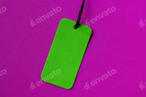 Preview: mock up copy space with a simple price tag on color backgrounds